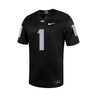 Men's Nike #1 Black TCU Horned Frogs Untouchable Football Jersey