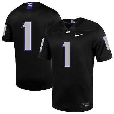 Men's Nike #1 Black TCU Horned Frogs Untouchable Football Jersey