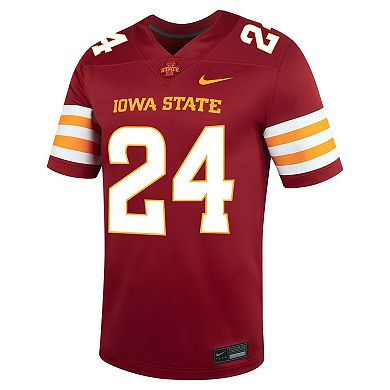 Men's Nike #24 Cardinal Iowa State Cyclones Untouchable Football Jersey