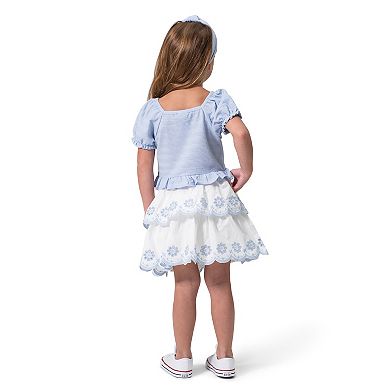 Toddler & Girls 4-6 Draper James Top & Skirt Set with Matching Headband
