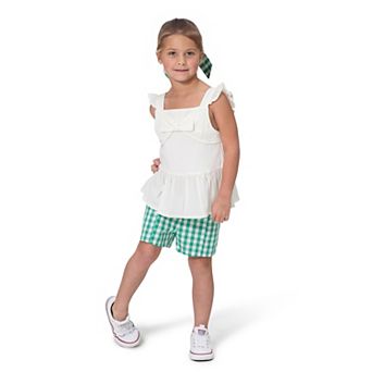 Toddler & Girls 4-6 Draper James 3 pc Top, Gingham Shorts & Hair Clip Set