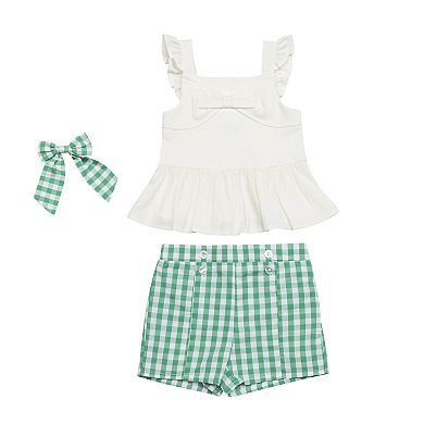 Toddler & Girls 4-6 Draper James 3-pc. Top, Gingham Shorts & Hair Clip Set