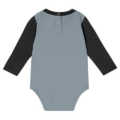 Infant Black Las Vegas Raiders Double Up Long Sleeve Bodysuit and Pants Set