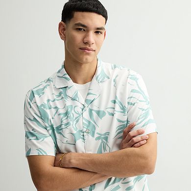 Men's Birch x Black Woven Camp Shirt