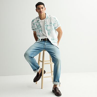 Men's Birch x Black Woven Camp Shirt