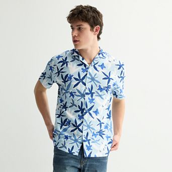 Men's Birch x Black Woven Camp Shirt