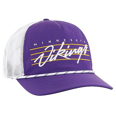 Men's '47 Purple/White Minnesota Vikings Downburst Relaxed Hitch Trucker Adjustable Hat