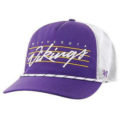 Men's '47 Purple/White Minnesota Vikings Downburst Relaxed Hitch Trucker Adjustable Hat