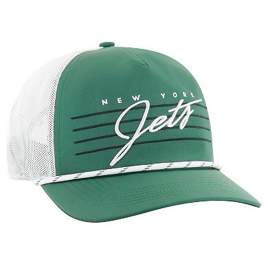 Men's '47 Green/White New York Jets Downburst Relaxed Hitch Trucker Adjustable Hat
