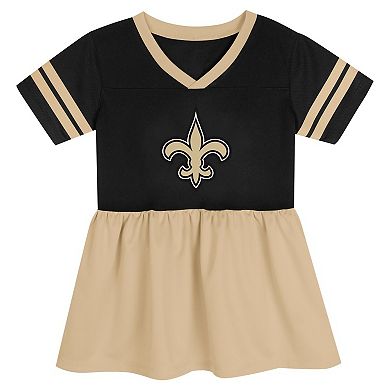 Girls Toddler Black New Orleans Saints Stadium Lights Fashion Jersey Dress