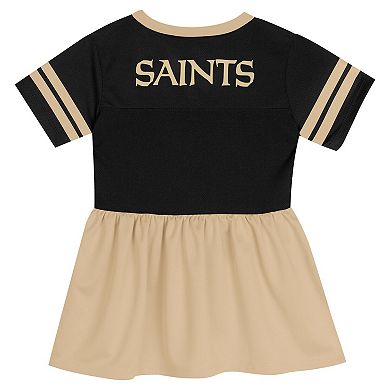 Girls Toddler Black New Orleans Saints Stadium Lights Fashion Jersey Dress
