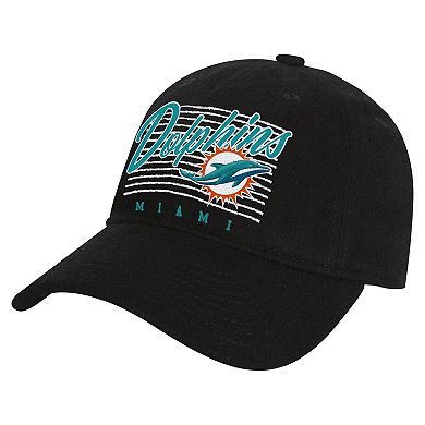 Youth Black Miami Dolphins Retro Wooly Adjustable Hat