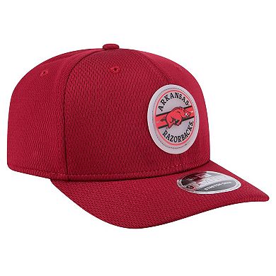 Men's New Era Cardinal Arkansas Razorbacks Patched 9SEVENTY Stretch-Snap Adjustable Hat