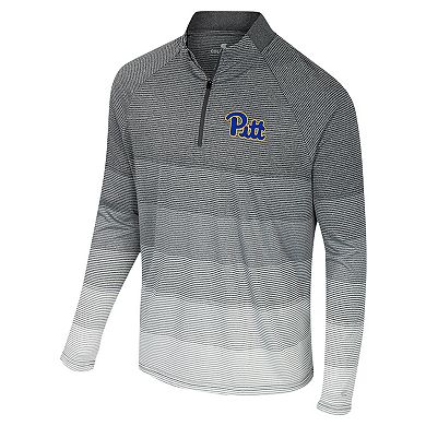 Men's Colosseum Gray Pitt Panthers AI Striped Mesh Quarter-Zip Raglan Windshirt