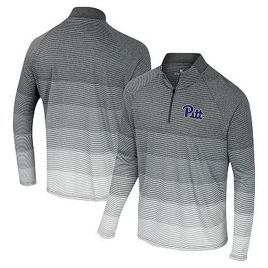 Men's Colosseum Gray Pitt Panthers AI Striped Mesh Quarter-Zip Raglan Windshirt