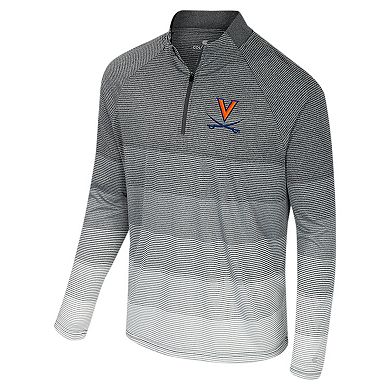Men's Colosseum Gray Virginia Cavaliers AI Striped Mesh Quarter-Zip Raglan Windshirt