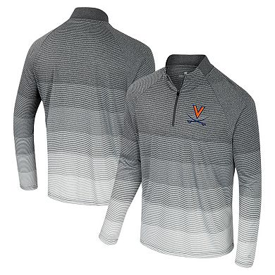 Men's Colosseum Gray Virginia Cavaliers AI Striped Mesh Quarter-Zip Raglan Windshirt