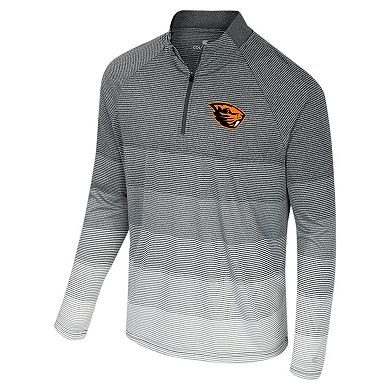 Men's Colosseum Gray Oregon State Beavers AI Striped Mesh Quarter-Zip Raglan Windshirt