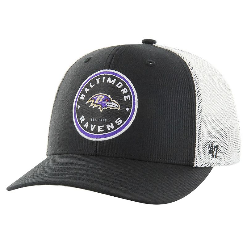 Men's '47 Black Baltimore Ravens Disclose Trophy Stretch Fit Hat,