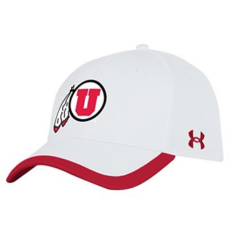 Men's Under Armour White Utah Utes Sideline Blitzing Accent Adjustable Hat
