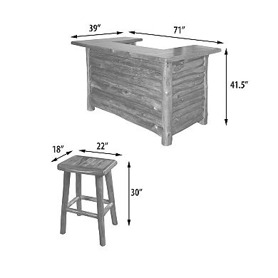 Heritage Furnishings By Afd Home Adirondack Teak Bar Set Of 5 (kit)