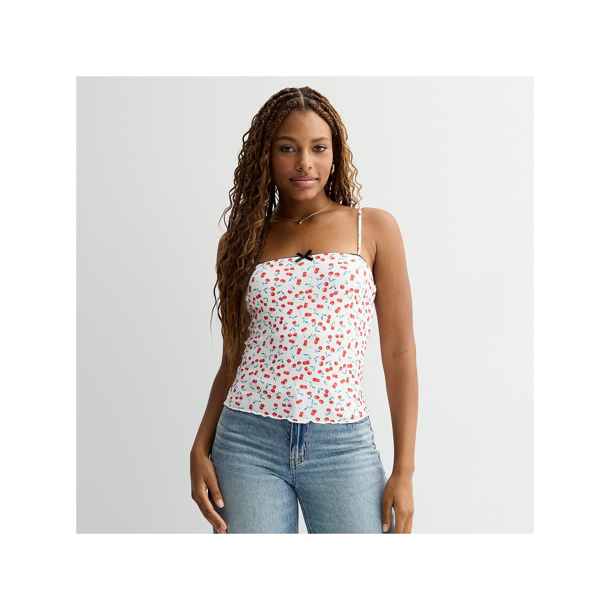 Juniors madden girl Picot Trim Layering Cami, Girls, Size: XS, Wht Red