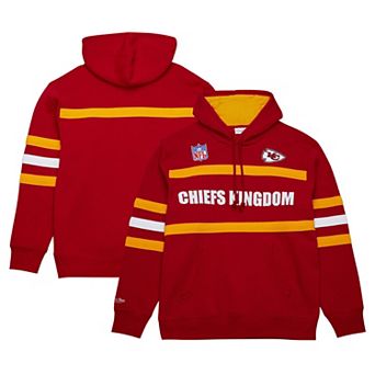Men's Red Kansas City Chiefs Vintage Logo Head Coach Fleece Pullover Hoodie