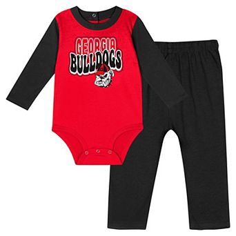 Newborn & Infant Georgia Bulldogs Double Up Long Sleeve Bodysuit & Pant Set