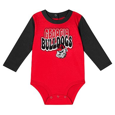 Newborn & Infant Georgia Bulldogs Double Up Long Sleeve Bodysuit & Pant Set