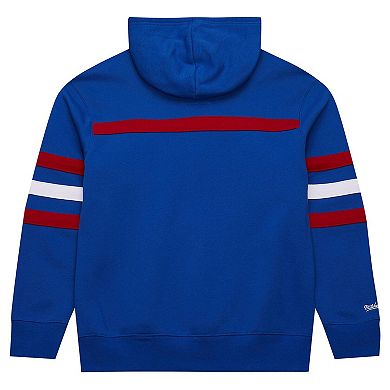 Men's Royal New York Giants Vintage Logo Head Coach Fleece Pullover Hoodie