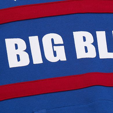 Men's Royal New York Giants Vintage Logo Head Coach Fleece Pullover Hoodie