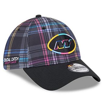 Men's New Era Black New York Jets 2024 NFL Crucial Catch Plaid 39THIRTY Flex Hat
