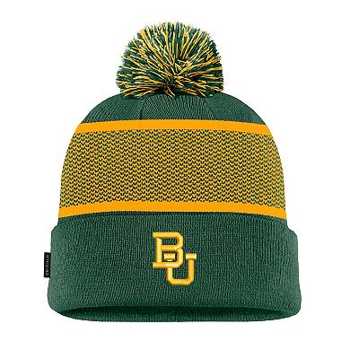Men's Nike Green Baylor Bears 2024 Sideline Peak Cuffed Knit Hat with Pom