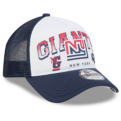 Men's New Era White/Royal New York Giants Retro Wordmark A-Frame 9FORTY Adjustable Hat