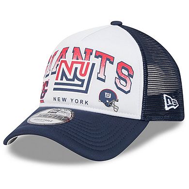 Men's New Era White/Royal New York Giants Retro Wordmark A-Frame 9FORTY Adjustable Hat