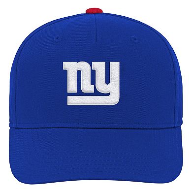 Youth Royal New York Giants Team Pre-Curved Adjustable Hat