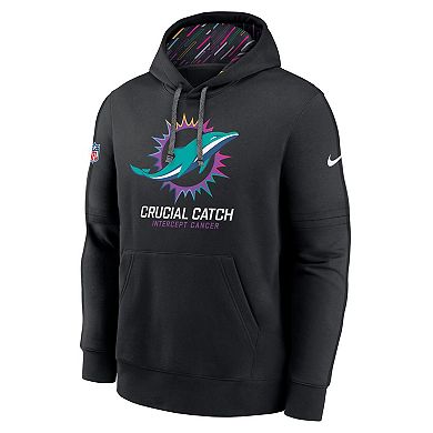 Men's Nike Black Miami Dolphins 2024 NFL Crucial Catch Club Pullover Hoodie