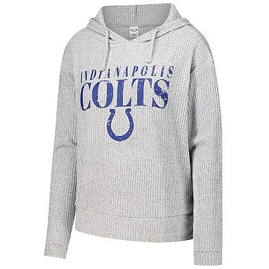 Women's Concepts Sport Gray Indianapolis Colts Juniper Long Sleeve Hoodie Top & Shorts Set