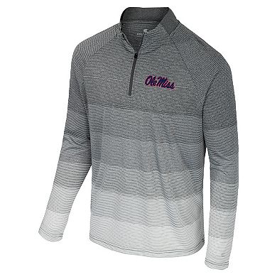 Men's Colosseum Gray Ole Miss Rebels AI Striped Mesh Quarter-Zip Raglan Windshirt