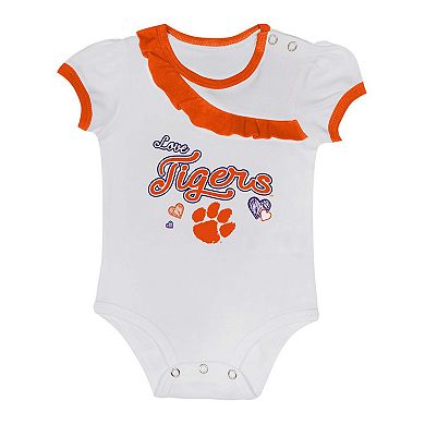 Girls Newborn & Infant Clemson Tigers Two-Piece Love My Team Bodysuit & Skirt Set
