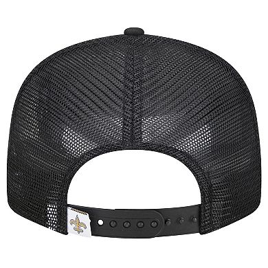 Men's New Era Black New Orleans Saints Main Trucker 9FIFTY Snapback Hat