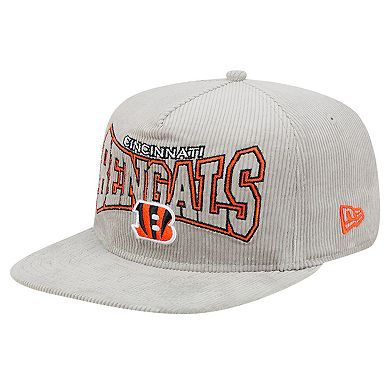 Men's New Era Gray Cincinnati Bengals Corduroy Golfer Adjustable Hat