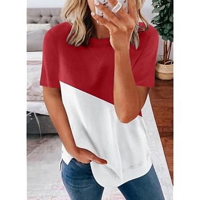 Women's Loose Casual Tee Shirt - Stylish Top with Side Split