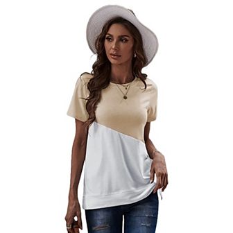 Women's Loose Casual Tee Shirt - Stylish Top with Side Split
