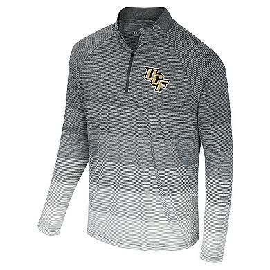 Men's Colosseum Gray UCF Knights AI Striped Mesh Quarter-Zip Raglan Windshirt