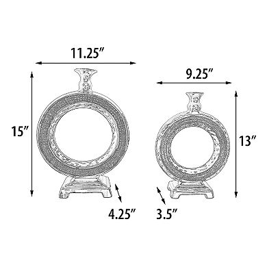 Afd Home Contemporary Circular Rhinestone Vase Set Of 2