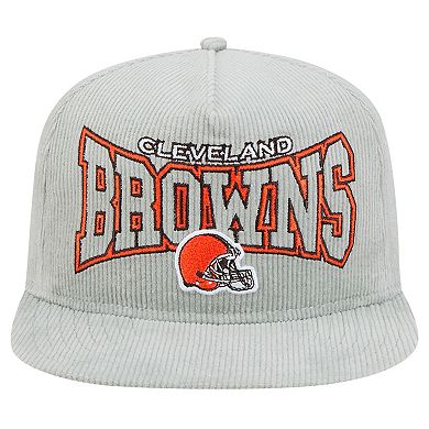 Men's New Era Gray Cleveland Browns Corduroy Golfer Adjustable Hat