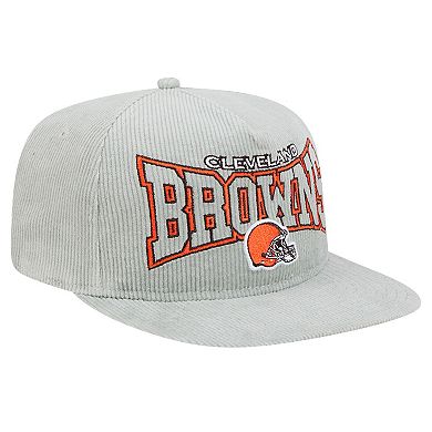Men's New Era Gray Cleveland Browns Corduroy Golfer Adjustable Hat
