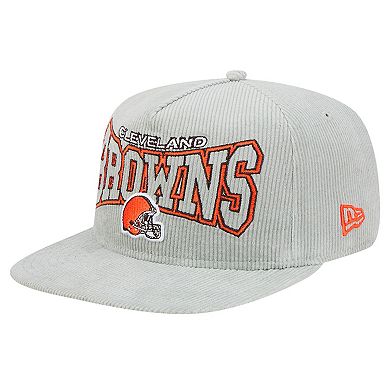 Men's New Era Gray Cleveland Browns Corduroy Golfer Adjustable Hat