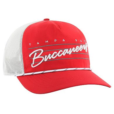 Men's '47 Red/White Tampa Bay Buccaneers Downburst Relaxed Hitch Trucker Adjustable Hat